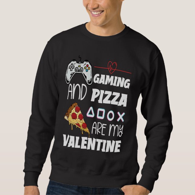 Sudadera Valentine's Day Gamer  Pizza  Valentine Pizza (Anverso)