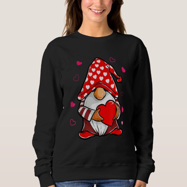 Sudadera Valentines Day Gnome Love Holding Red Heart (Anverso)