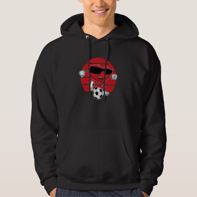 Sudadera Valentine's Day Heart Kicking A Soccer Ball Cool   (Anverso)