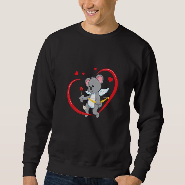 Sudadera Valentines Day Koala Bear with Heart Arrow Cupid K (Anverso)