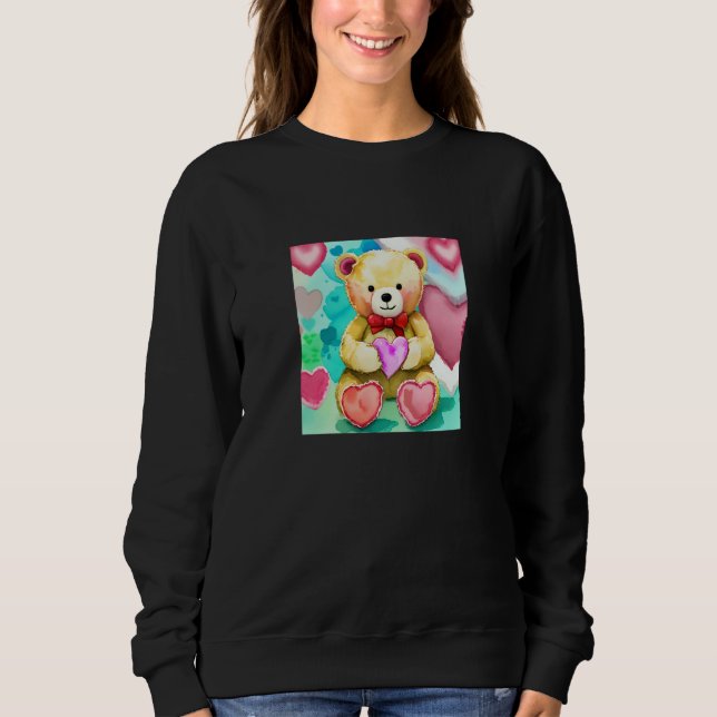 Sudadera Valentine's Day Love Heart Bear Teddy Girlfriend F (Anverso)