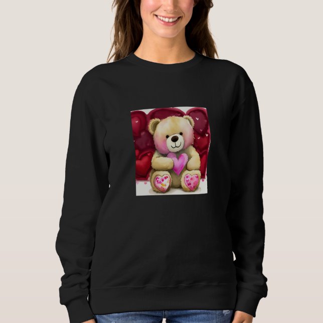 Sudadera Valentine's Day Love Heart Bear Teddy Girlfriend F (Anverso)