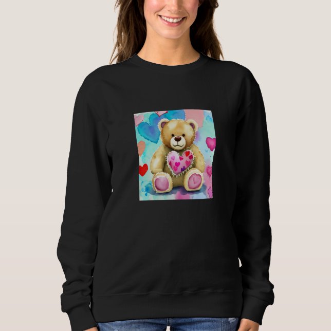 Sudadera Valentine's Day Love Heart Bear Teddy Girlfriend F (Anverso)