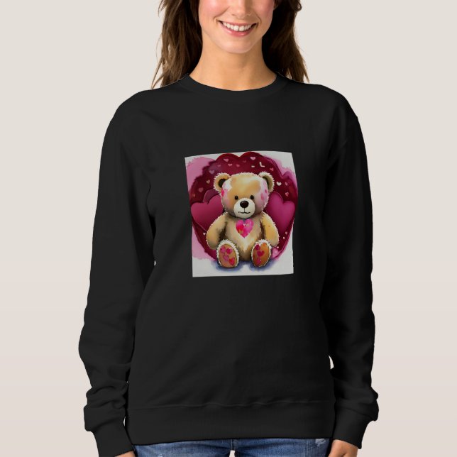 Sudadera Valentine's Day Love Heart Bear Teddy Girlfriend F (Anverso)
