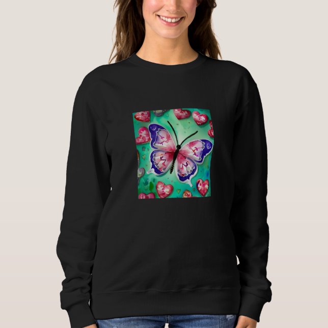 Sudadera Valentine's Day Love Heart Butterfly Girlfriend Fi (Anverso)