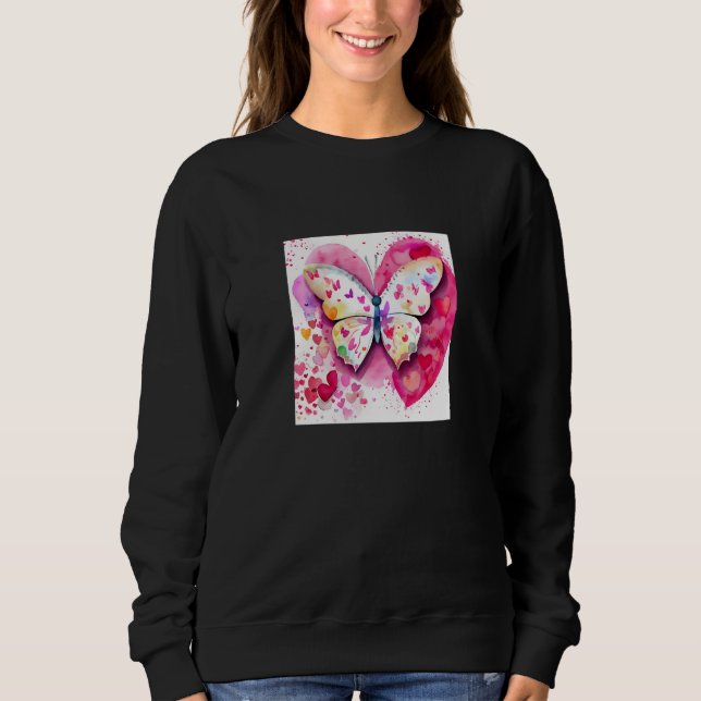 Sudadera Valentine's Day Love Heart Butterfly Girlfriend Fi (Anverso)