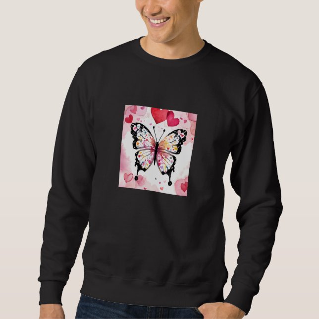 Sudadera Valentine's Day Love Heart Butterfly Girlfriend Fi (Anverso)