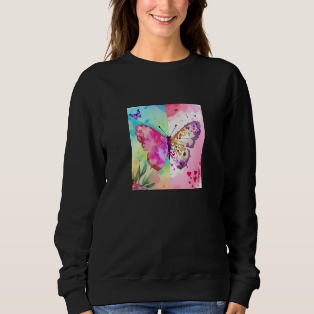 Sudadera Valentine's Day Love Heart Butterfly Girlfriend Fi (Anverso)