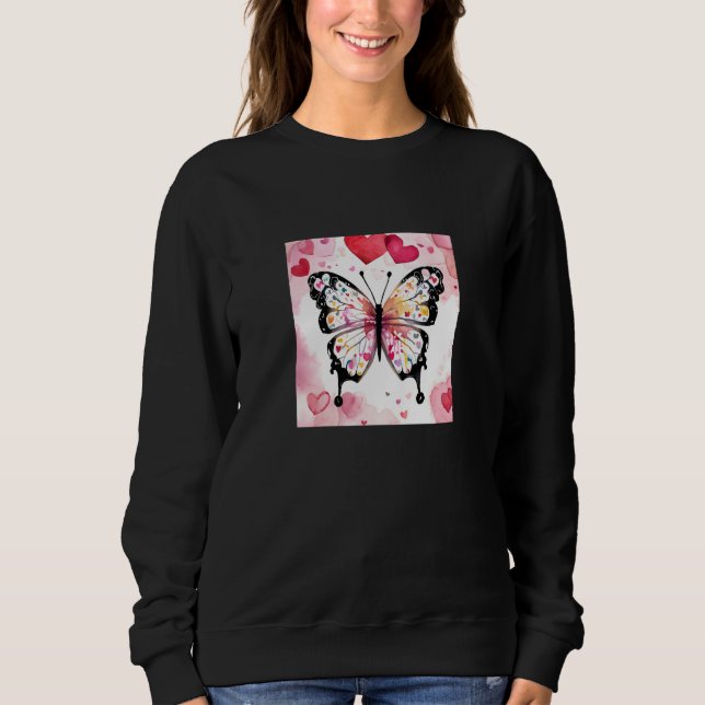 Sudadera Valentine's Day Love Heart Butterfly Girlfriend Fi (Anverso)