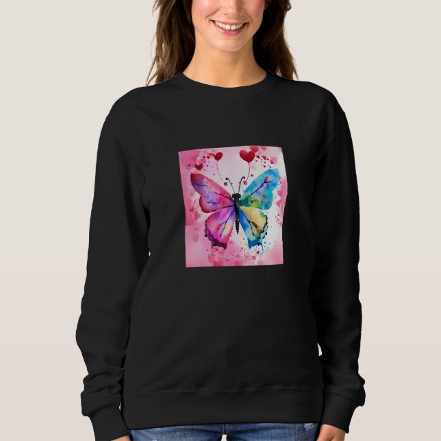 Sudadera Valentine's Day Love Heart Butterfly Girlfriend Fi (Anverso)