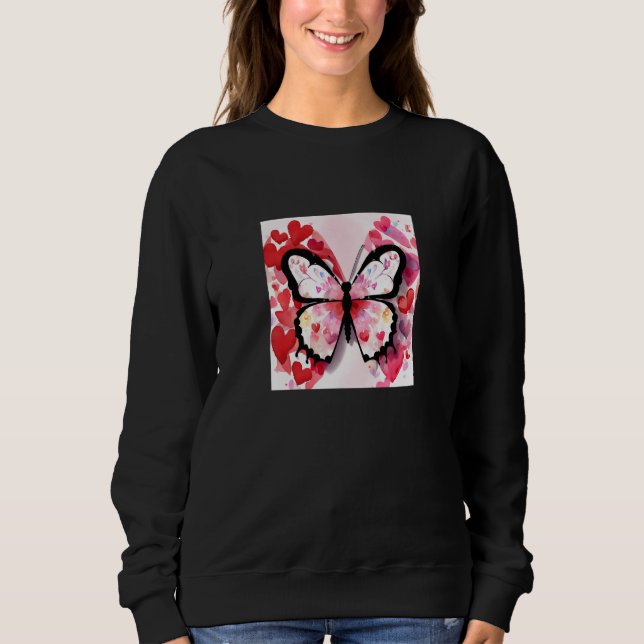 Sudadera Valentine's Day Love Heart Butterfly Girlfriend Fi (Anverso)