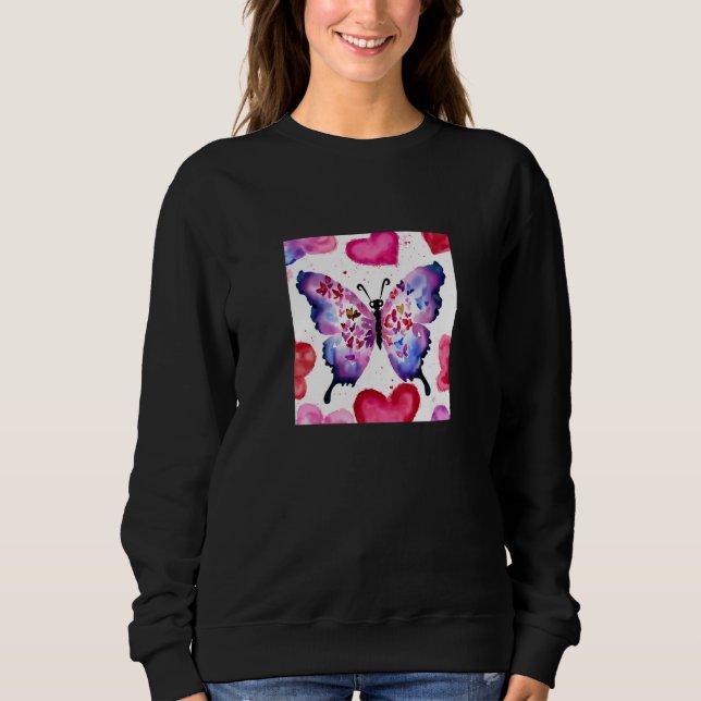 Sudadera Valentine's Day Love Heart Butterfly Girlfriend Fi (Anverso)