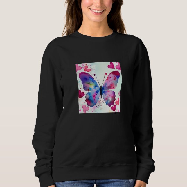 Sudadera Valentine's Day Love Heart Butterfly Girlfriend Fi (Anverso)