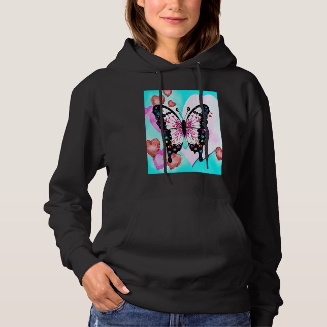 Sudadera Valentine's Day Love Heart Butterfly Girlfriend Fi (Anverso)
