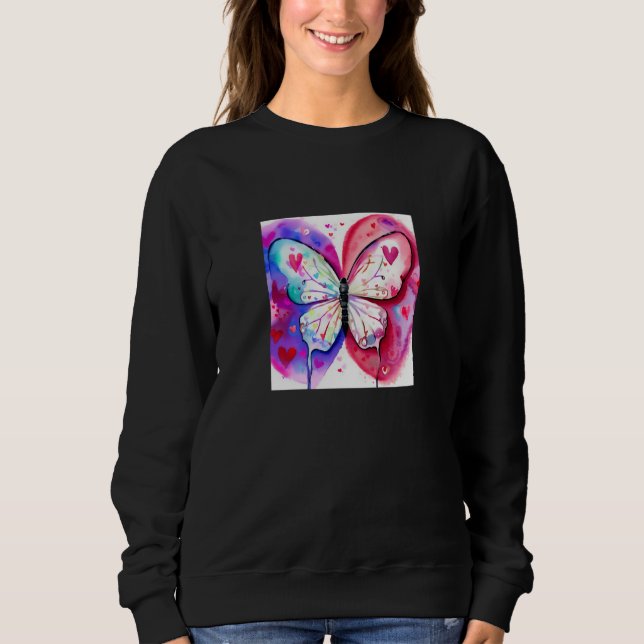 Sudadera Valentine's Day Love Heart Butterfly Girlfriend Fi (Anverso)