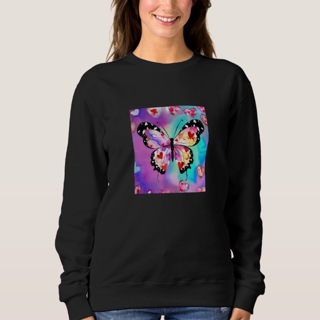 Sudadera Valentine's Day Love Heart Butterfly Girlfriend Fi (Anverso)