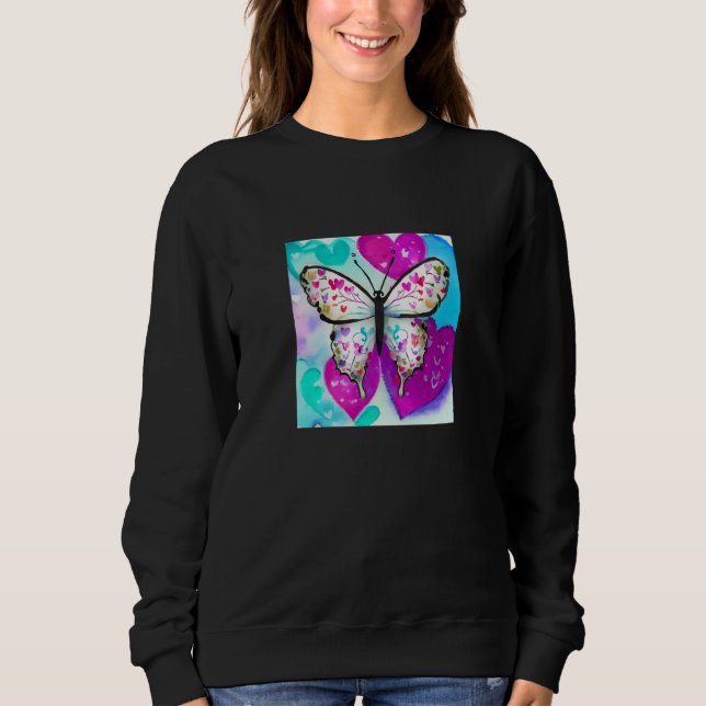 Sudadera Valentine's Day Love Heart Butterfly Girlfriend Fi (Anverso)