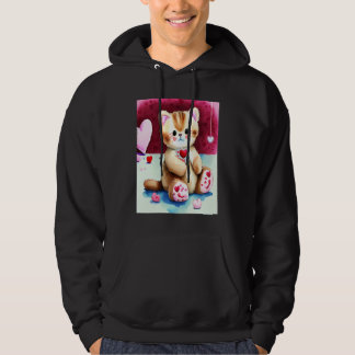 Sudadera Valentine's Day Love Heart Cat Teddy Girlfriend Fi