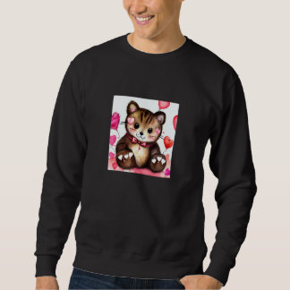 Sudadera Valentine's Day Love Heart Cat Teddy Girlfriend Fi