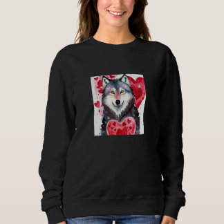 Sudadera Valentine's Day Love Heart Cute Wolf Girlfriend Fi