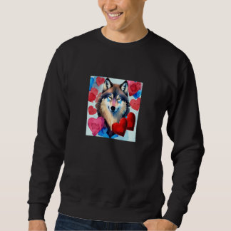 Sudadera Valentine's Day Love Heart Cute Wolf Girlfriend Fi