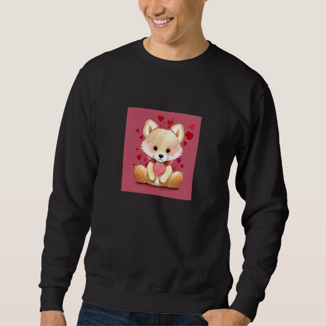 Sudadera Valentine's Day Love Heart Fox Teddy Girlfriend Fi (Anverso)