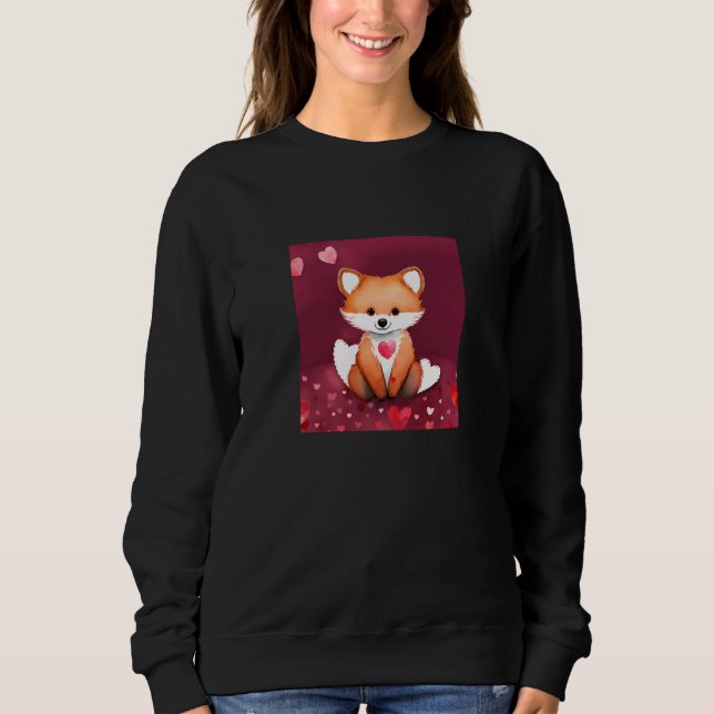 Sudadera Valentine's Day Love Heart Fox Teddy Girlfriend Fi (Anverso)