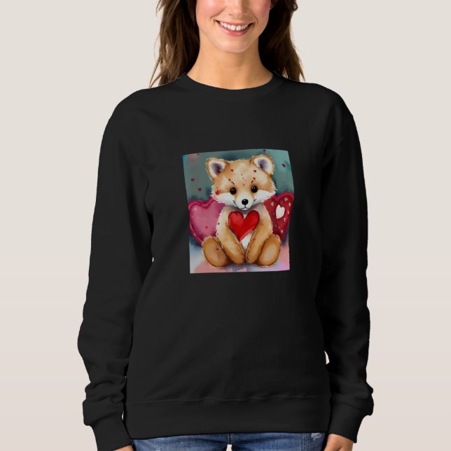 Sudadera Valentine's Day Love Heart Fox Teddy Girlfriend Fi (Anverso)