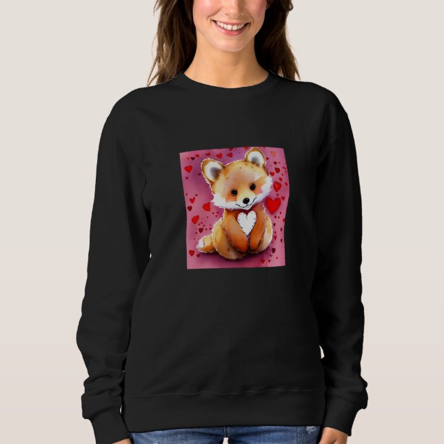 Sudadera Valentine's Day Love Heart Fox Teddy Girlfriend Fi (Anverso)