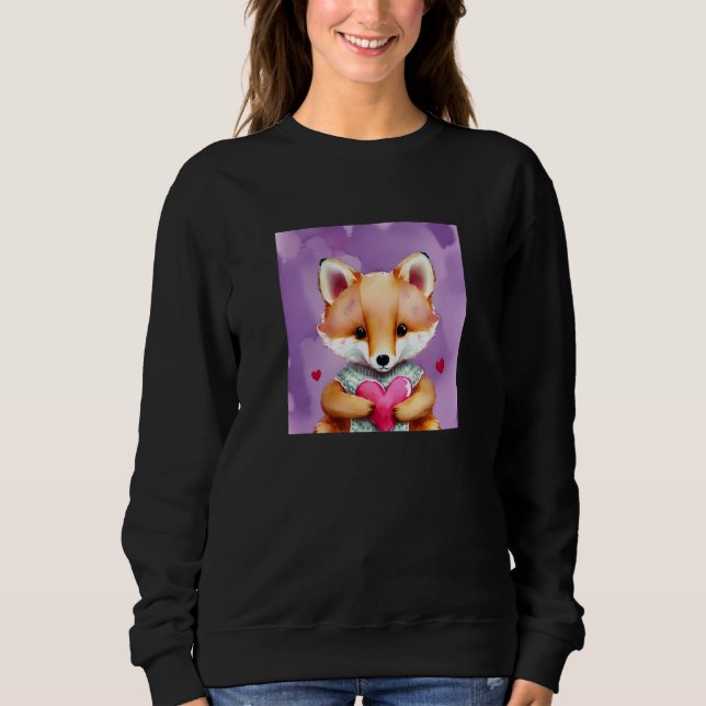 Sudadera Valentine's Day Love Heart Fox Teddy Girlfriend Fi (Anverso)