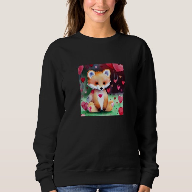 Sudadera Valentine's Day Love Heart Fox Teddy Girlfriend Fi (Anverso)
