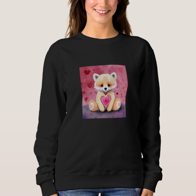 Sudadera Valentine's Day Love Heart Fox Teddy Girlfriend Fi (Anverso)
