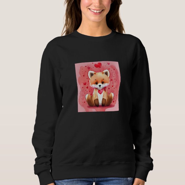 Sudadera Valentine's Day Love Heart Fox Teddy Girlfriend Fi (Anverso)