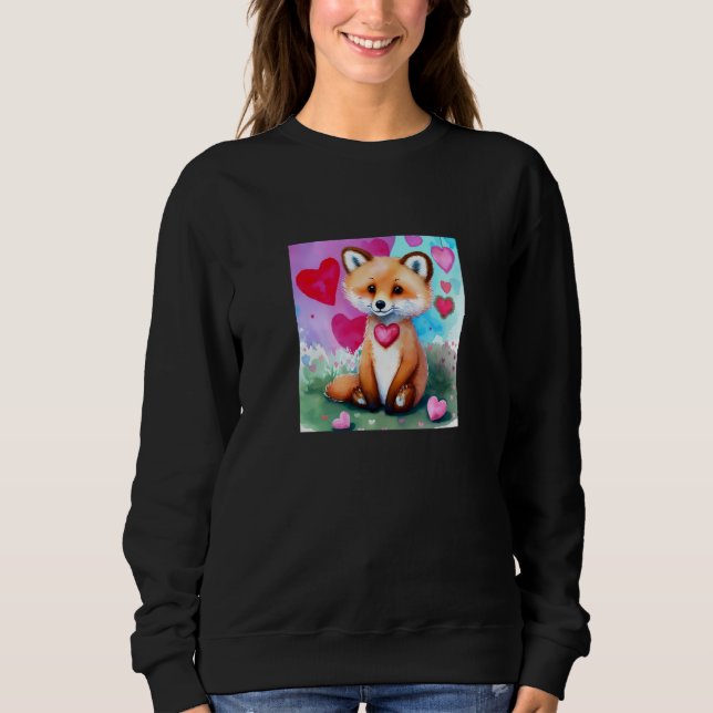 Sudadera Valentine's Day Love Heart Fox Teddy Girlfriend Fi (Anverso)