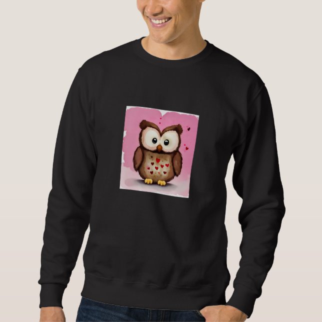 Sudadera Valentine's Day Love Heart Owl Teddy Girlfriend Fi (Anverso)