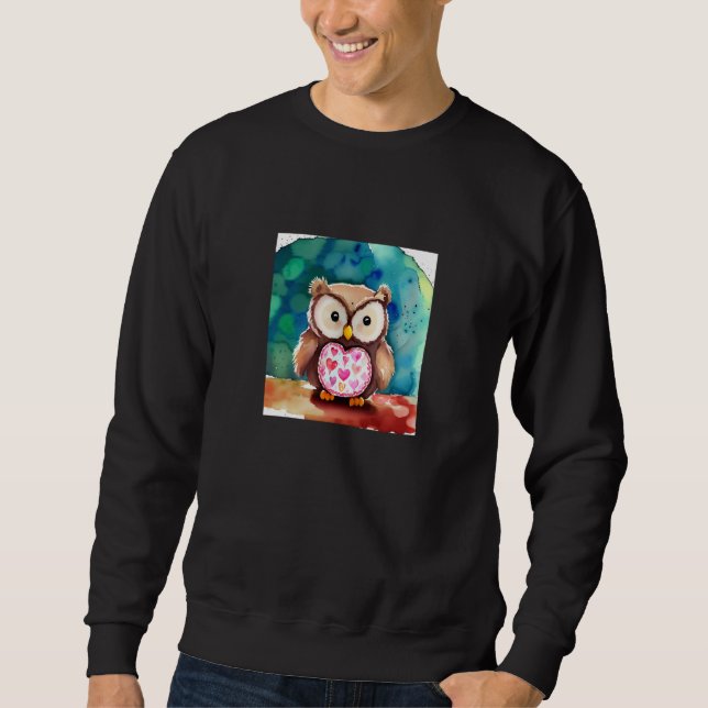 Sudadera Valentine's Day Love Heart Owl Teddy Girlfriend Fi (Anverso)