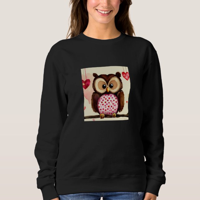 Sudadera Valentine's Day Love Heart Owl Teddy Girlfriend Fi (Anverso)