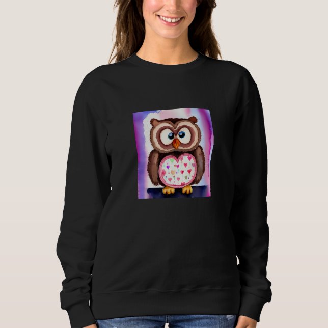 Sudadera Valentine's Day Love Heart Owl Teddy Girlfriend Fi (Anverso)