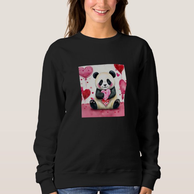 Sudadera Valentine's Day Love Heart Panda Girlfriend Fiancé (Anverso)