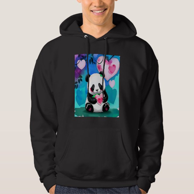 Sudadera Valentine's Day Love Heart Panda Girlfriend Fiancé (Anverso)