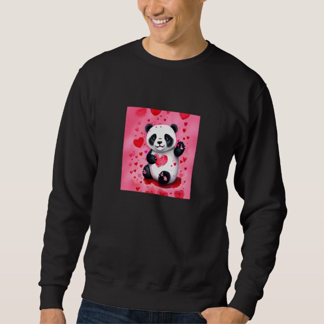 Sudadera Valentine's Day Love Heart Panda Girlfriend Fiancé (Anverso)