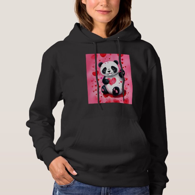 Sudadera Valentine's Day Love Heart Panda Girlfriend Fiancé (Anverso)