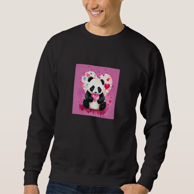 Sudadera Valentine's Day Love Heart Panda Girlfriend Fiancé (Anverso)