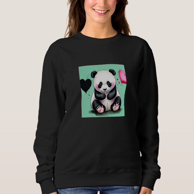 Sudadera Valentine's Day Love Heart Panda Girlfriend Fiancé (Anverso)