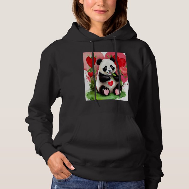 Sudadera Valentine's Day Love Heart Panda Girlfriend Fiancé (Anverso)