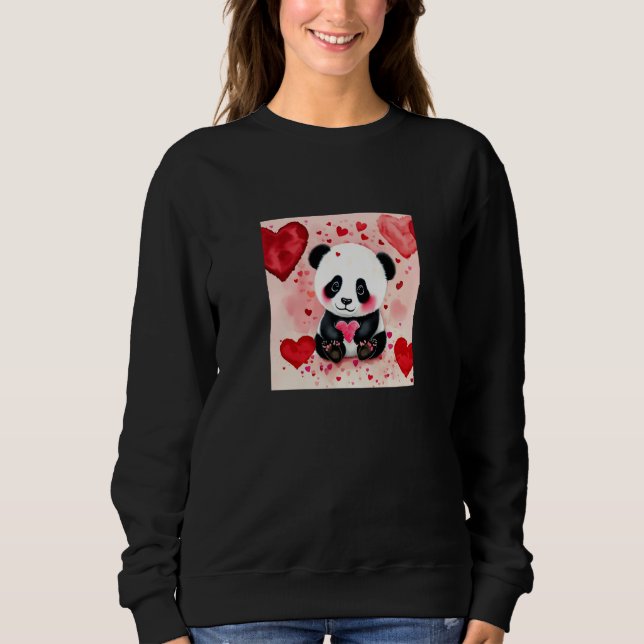 Sudadera Valentine's Day Love Heart Panda Girlfriend Fiancé (Anverso)