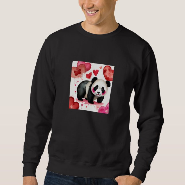 Sudadera Valentine's Day Love Heart Panda Girlfriend Fiancé (Anverso)