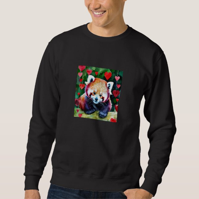 Sudadera Valentine's Day Love Heart Red Panda Girlfriend Fi (Anverso)