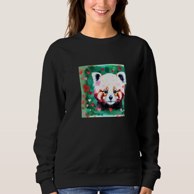Sudadera Valentine's Day Love Heart Red Panda Girlfriend Fi (Anverso)