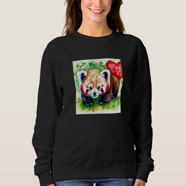 Sudadera Valentine's Day Love Heart Red Panda Girlfriend Fi (Anverso)